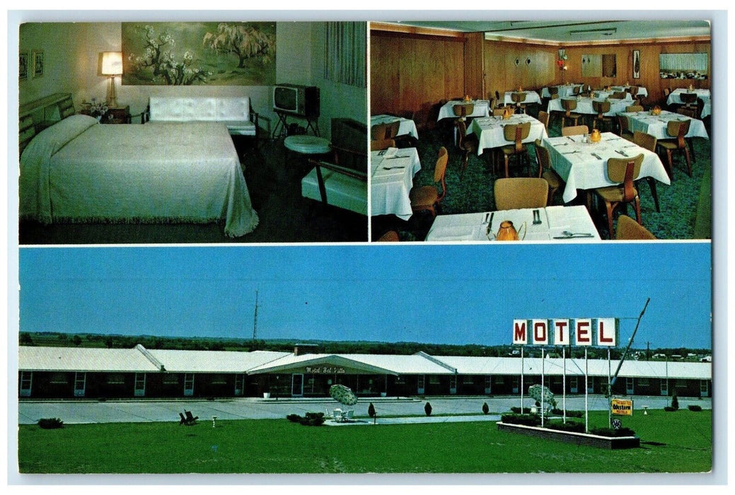 1965 Bel Villa Motel Belleville Kansas KS Multiview Posted Vintage Postcard