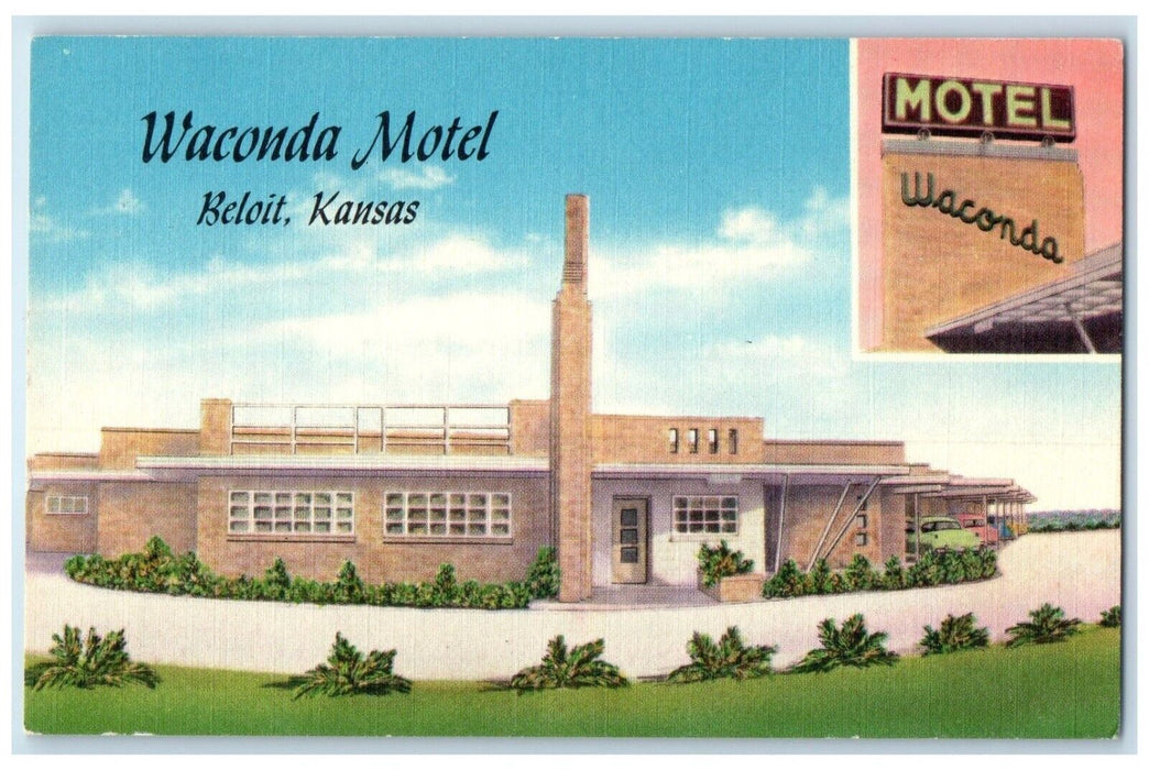 c1950's Waconda Motel Building Beloit Kansas KS Unposted Vintage Postcard