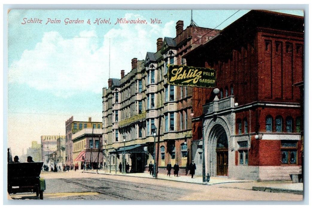 c1910's Schlitz Palm Garden & Motel Milwaukee Wisconsin WI Antique Postcard