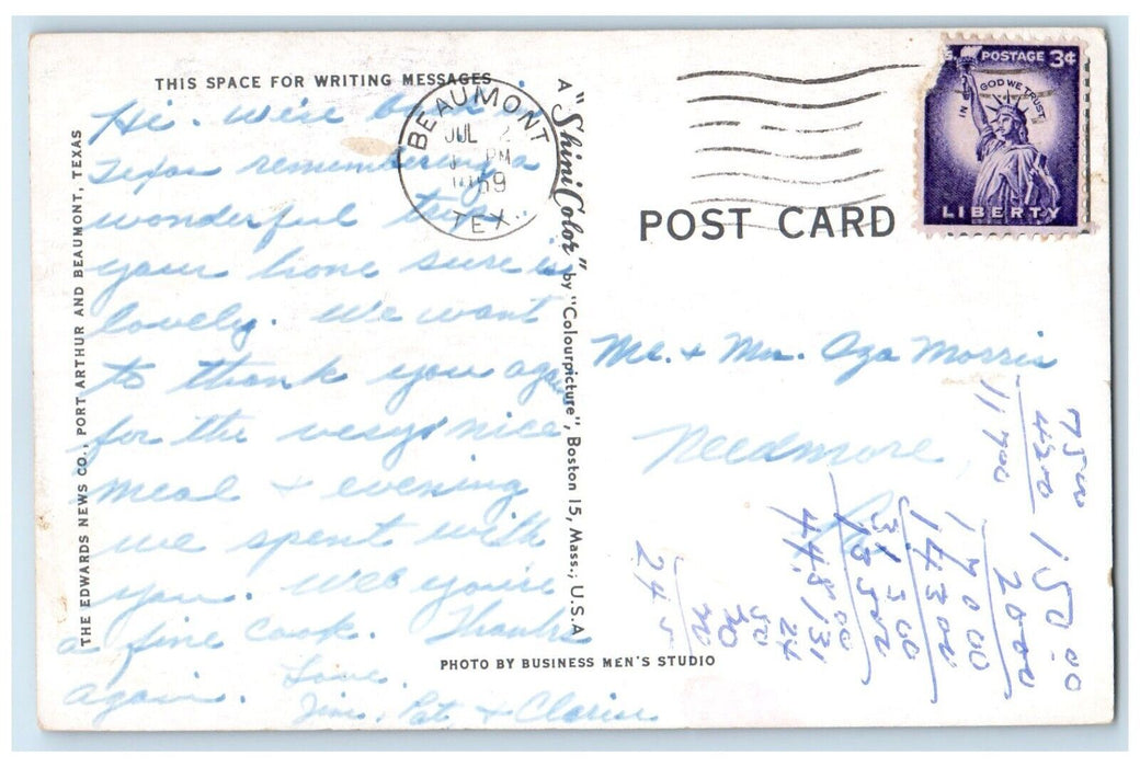 1959 Scenic View Rice Threshing Farm Farmers Beaumont Texas TX Vintage Postcard