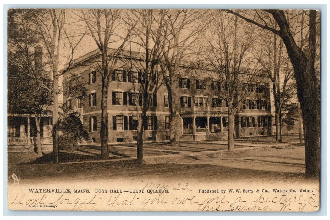 1906 Foss Hall Colby College Building Waterville Maine ME Tuck's Posted Postcard