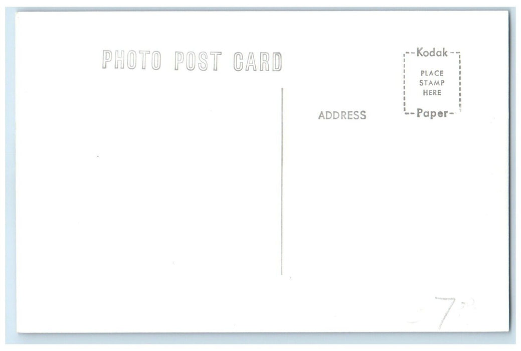 c1953 Santa Fe New Boston Iowa Railroad Train Depot Station RPPC Photo Postcard
