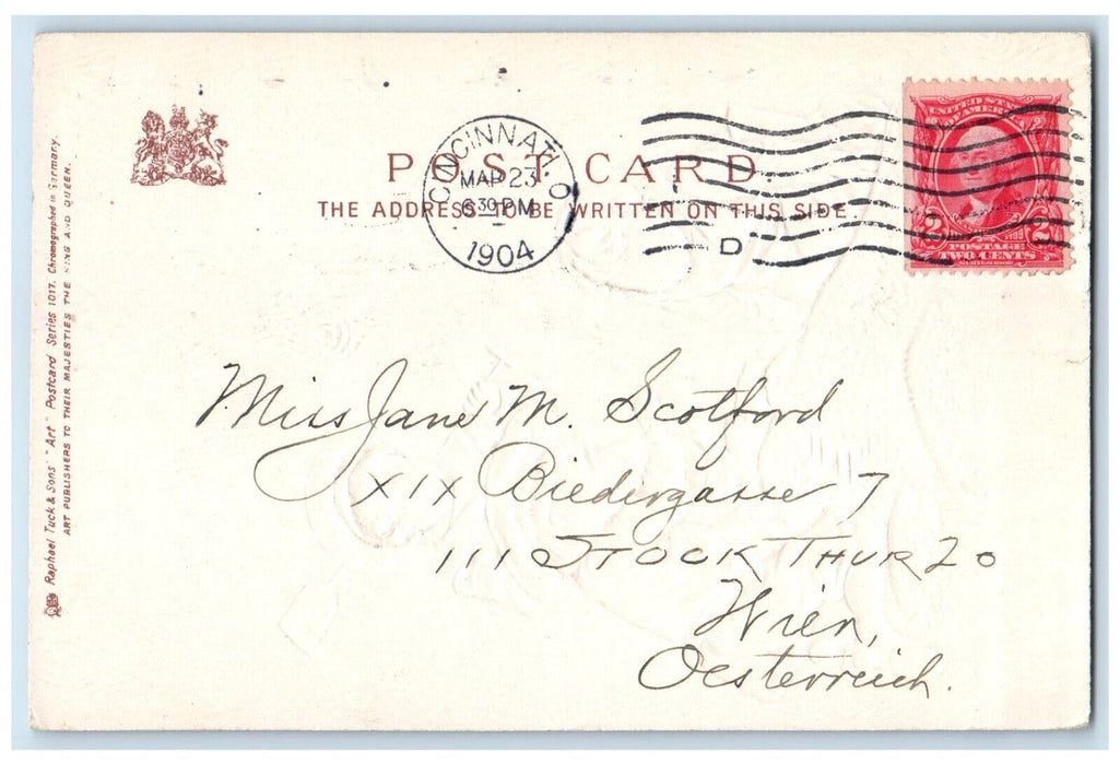 1904 Boys Playing Cincinnati Ohio OH Embossed Tuck's Antique Posted Postcard