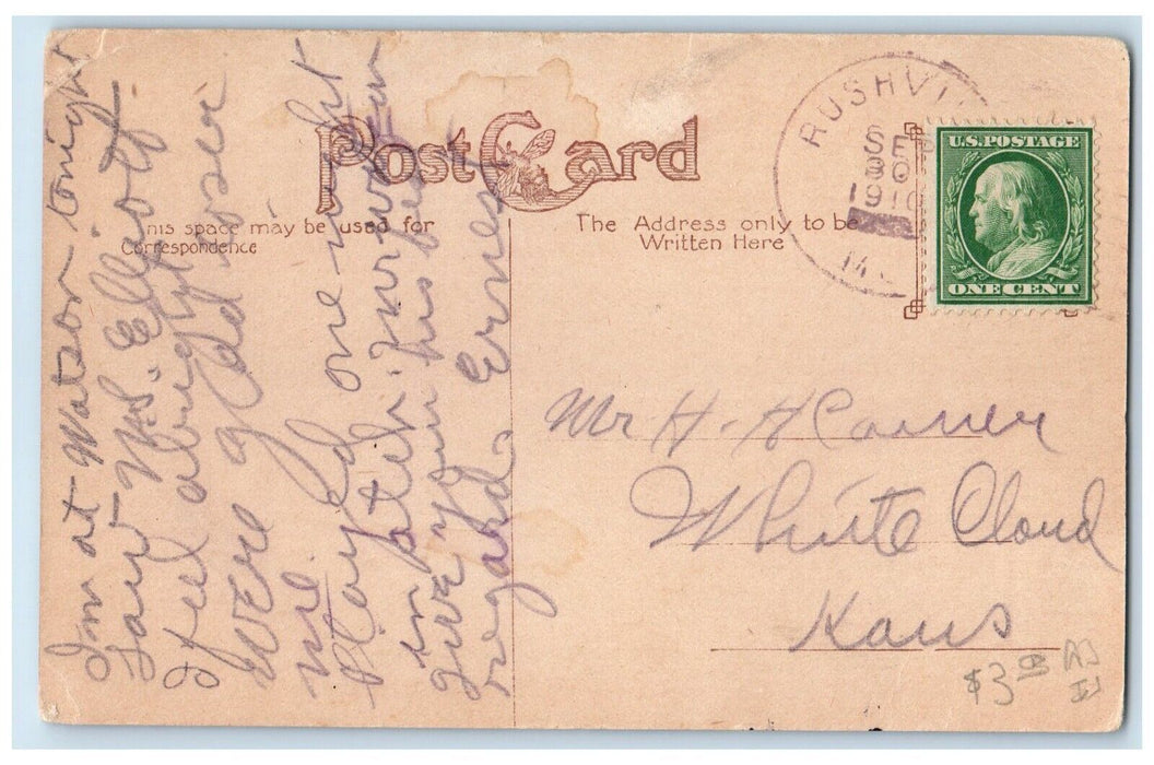 1910 Commercial Street Streetcar Exterior Building Atchison Kansas KS Postcard