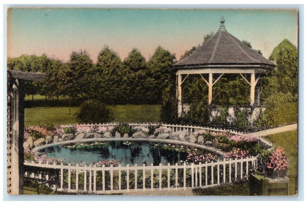 c1910 Mount St. Scholastica College Casita Lily Pond Atchison Kansas KS Postcard