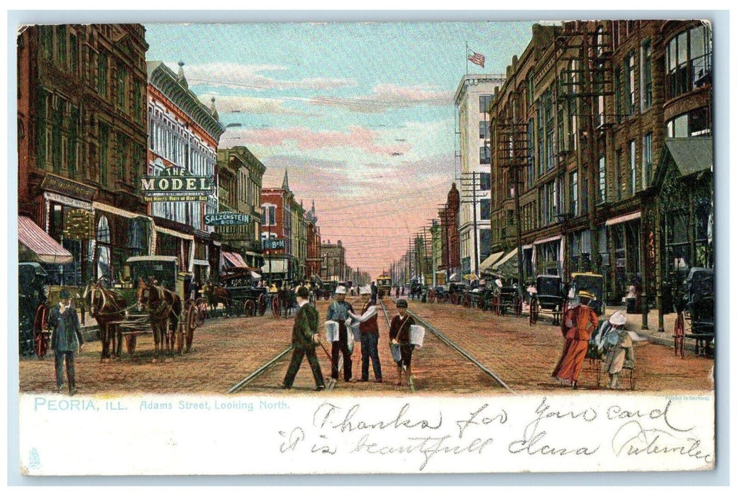 1906 Adam Street Looking North Salzenstein Co Peoria Illinois IL Tuck's Postcard