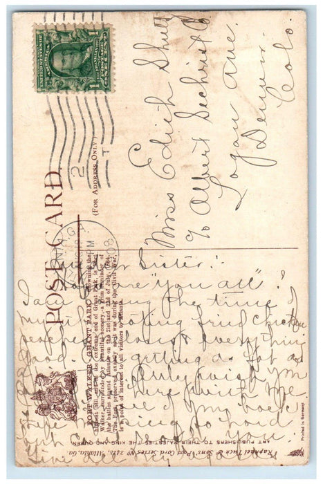 1908 Fort Walkers Grant Park Wagon Atlanta Georgia GA Tuck's Antique Postcard