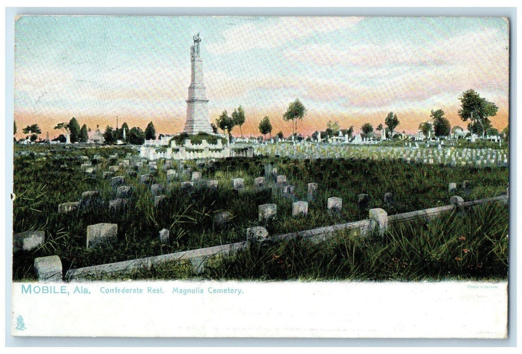 c1905 Confederate Rest Magnolia Cemetery Mobile Alabama AL Tuck's Postcard