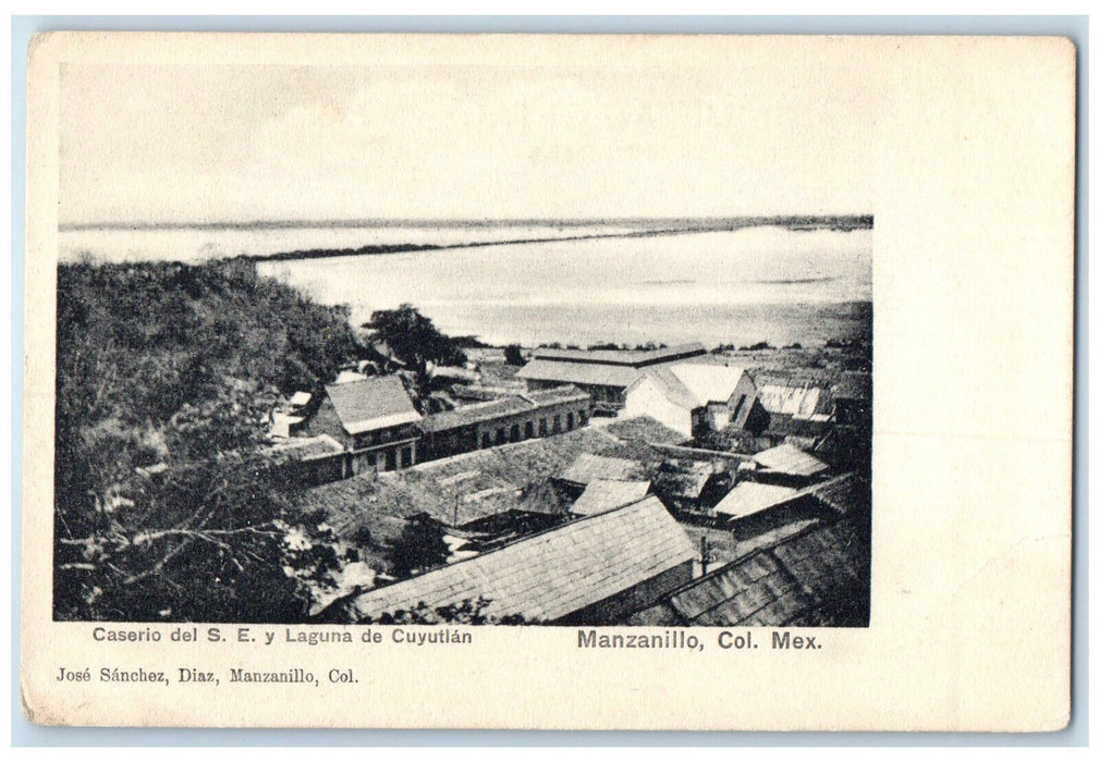 c1910 Caserio Del S.E. Cuyutlan Lagoon Manzanillo Colima Mexico Postcard