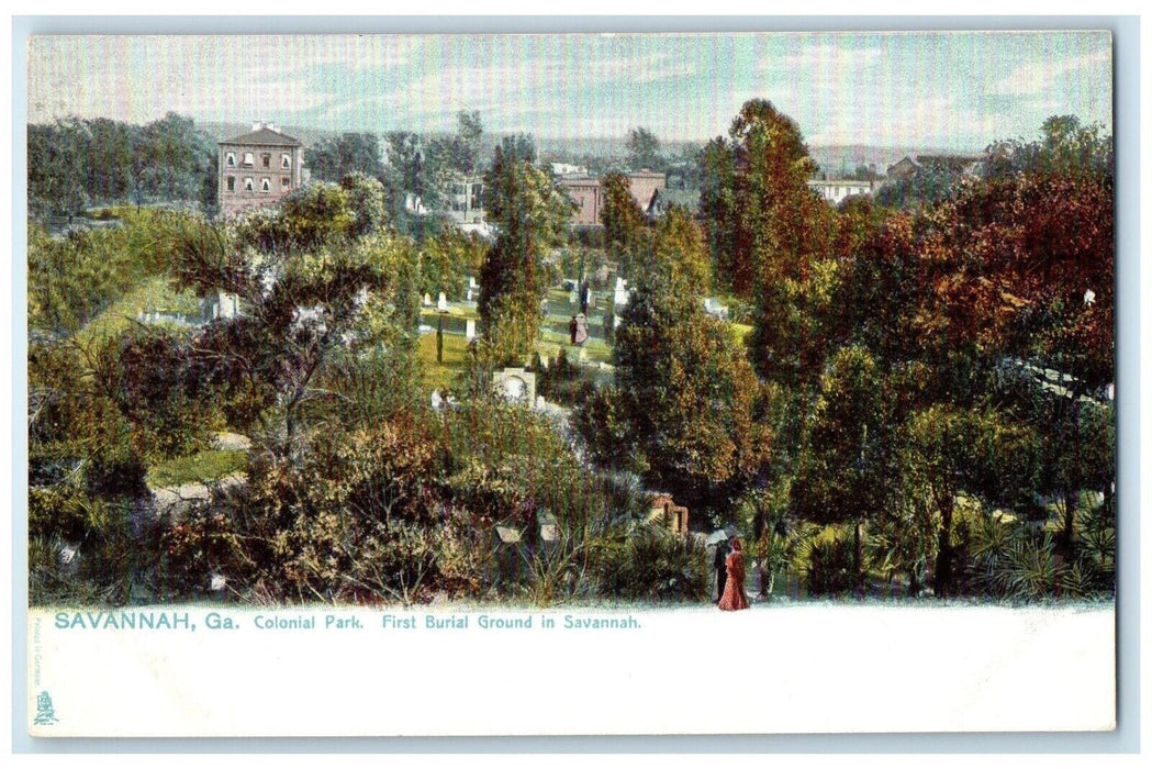 Colonial Park First Burial Ground In Savannah Georgia GA Tuck's Antique Postcard