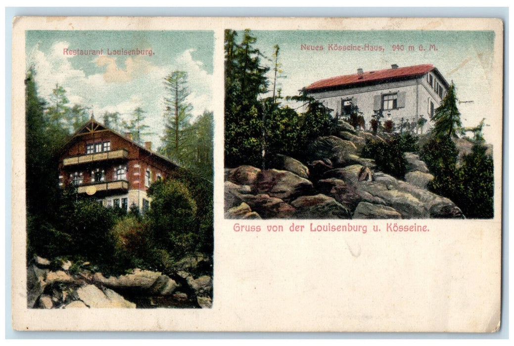 c1910 Restaurant Louisenburg Neues Kosseine-Haus Wunsiedel Germany Postcard