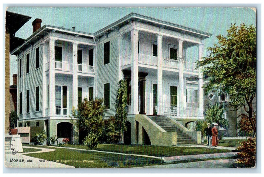 1908 New Home Of Augusta Evans Wilson Mobile Alabama AL Tuck's Antique Postcard