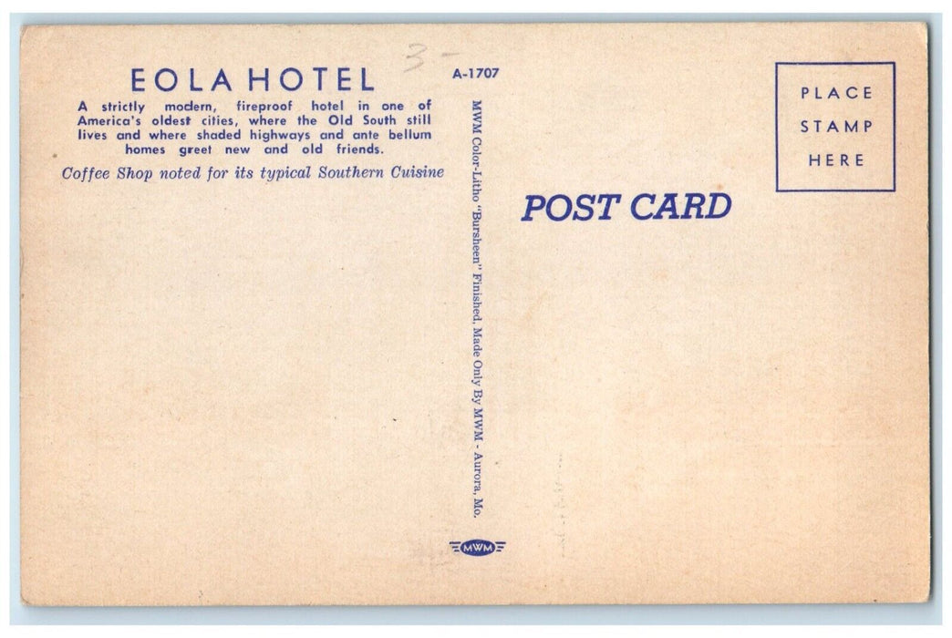 1940 Multi-View Eola Hotel Building Natchez Mississippi Antique Vintage Postcard