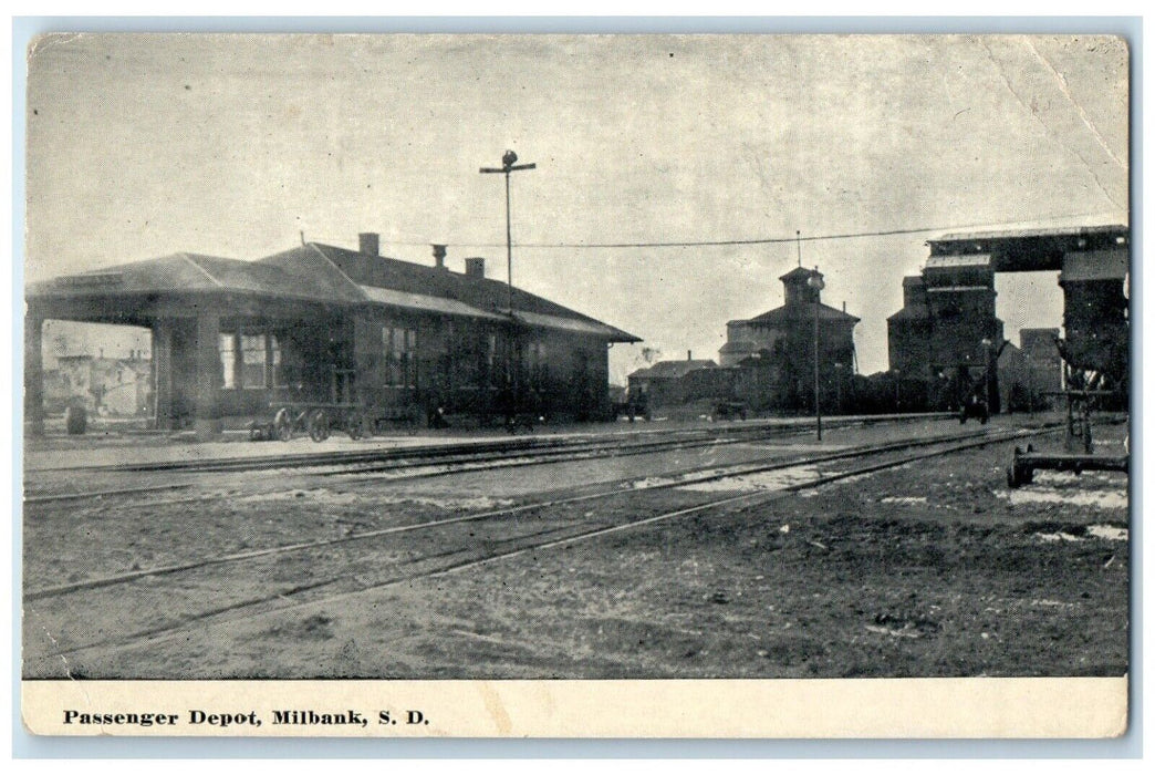 c1910 Railroad Railway Passenger Depot Milbank South Dakota SD Unposted Postcard