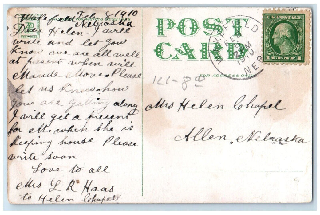 1910 Entrance Woodland Cemetery Exterior Building Field Des Moines Iowa Postcard