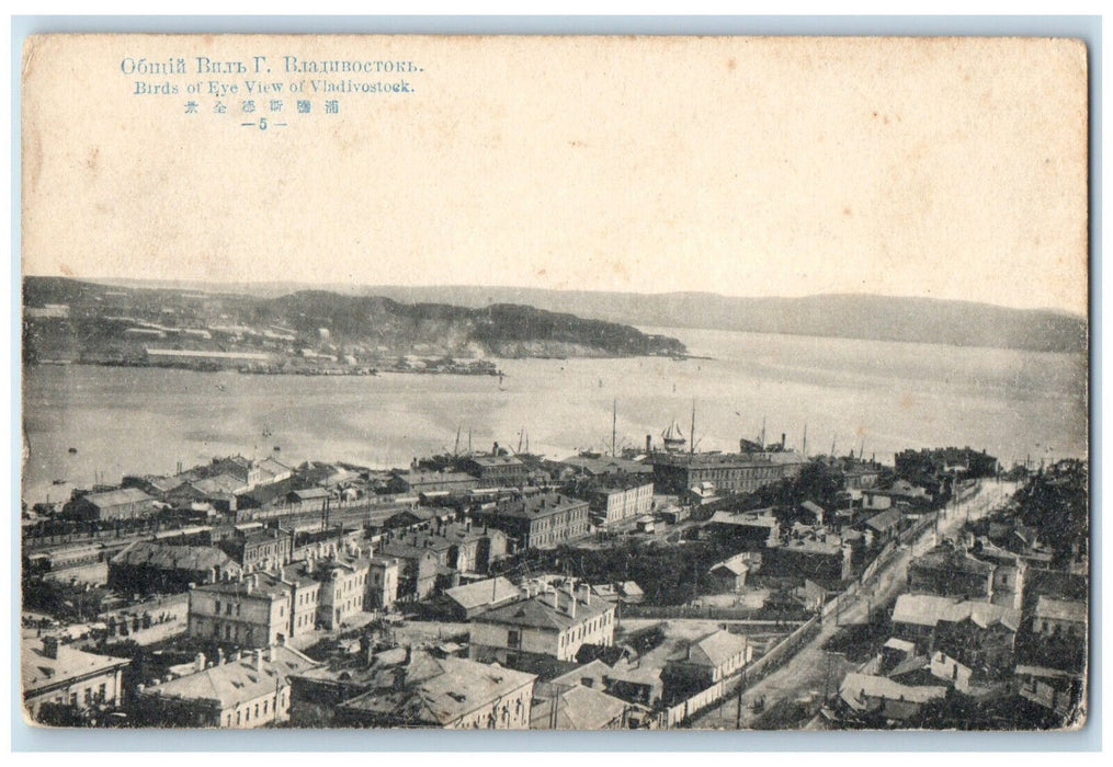 c1910 Birds of Eye View of Vladisvostock Russia Antique Unposted Postcard
