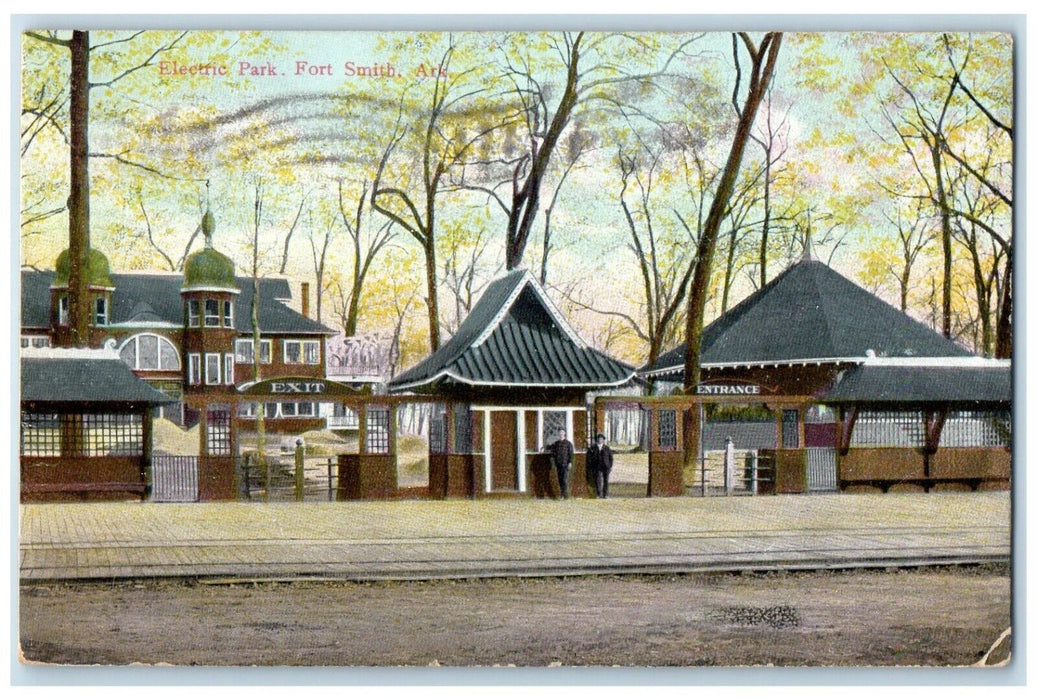 1909 Exterior Railroad Railway Electric Park Fort Smith Arkansas Posted Postcard