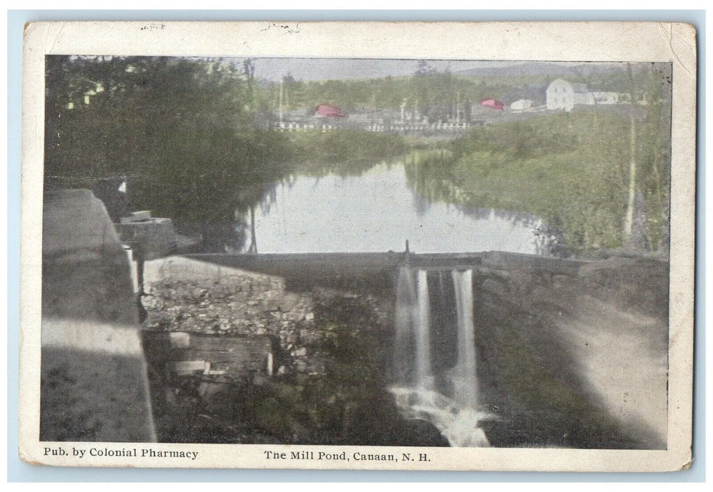 1927 Scenic View Mill Pond Canaan New Hampshire Posted Vintage Antique Postcard