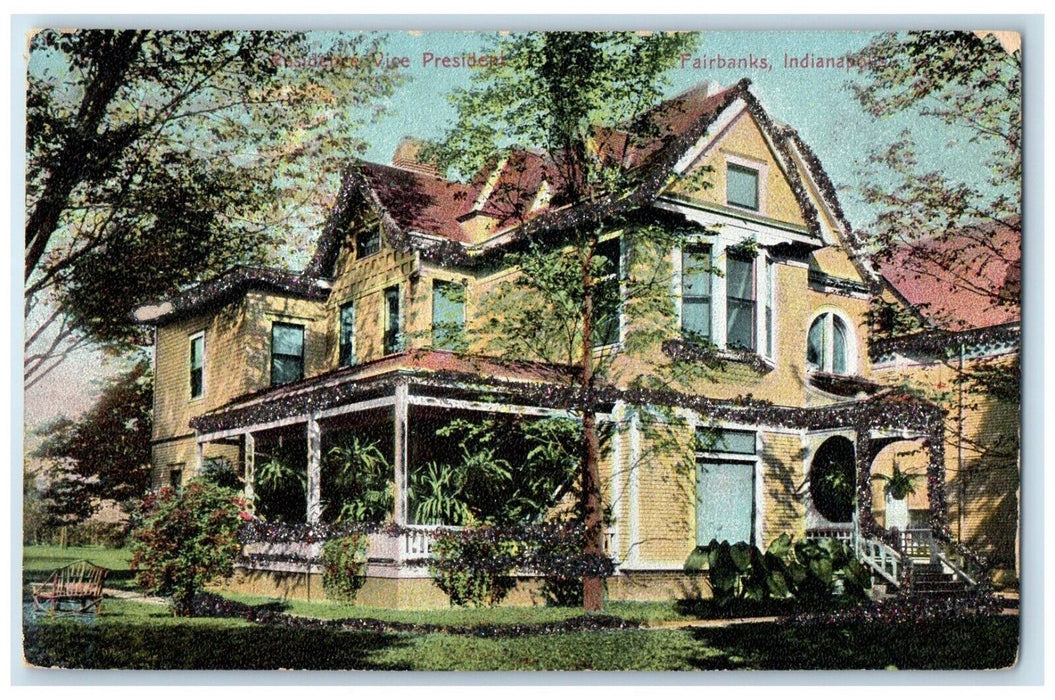 c1905 Exterior View Vice President Fairbanks House Indianapolis Indiana Postcard