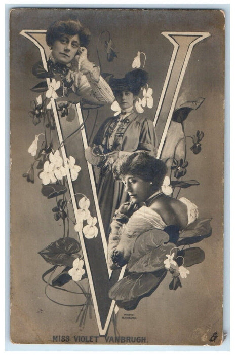 Miss Violet Vanburgh Actress Large Letter V RPPC Photo Tuck's Posted Postcard