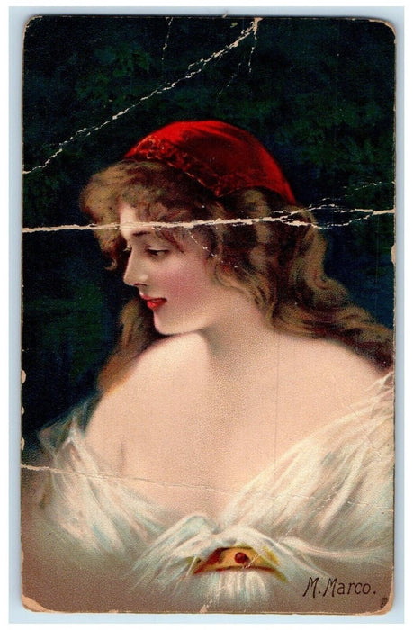Pretty Woman Curly Hair The Royal Brewing Co Kansas City MO Advertising Postcard