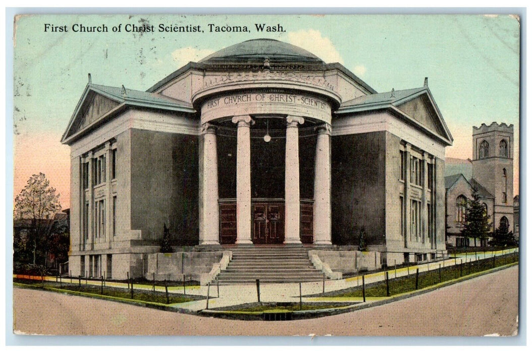 1912 First Church Christ Scientist Building Tacoma Washington WA Posted Postcard