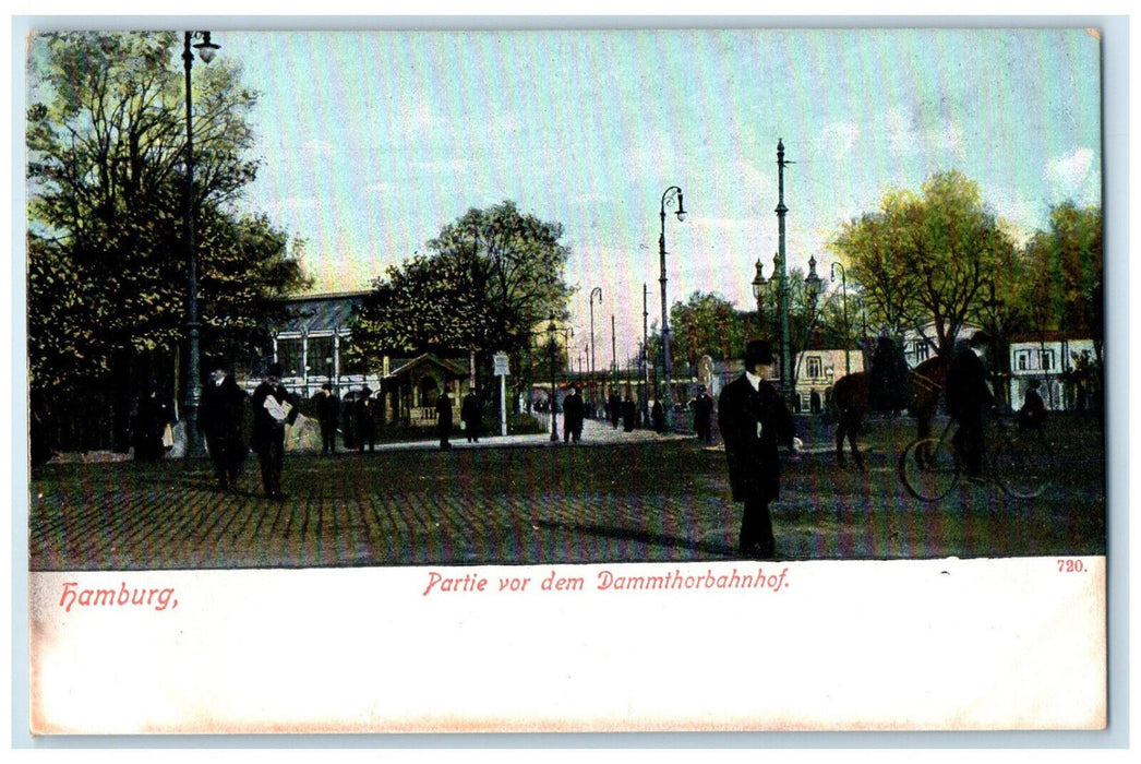 c1910 Part of the Dammthor Station Hamburg Germany Antique Postcard