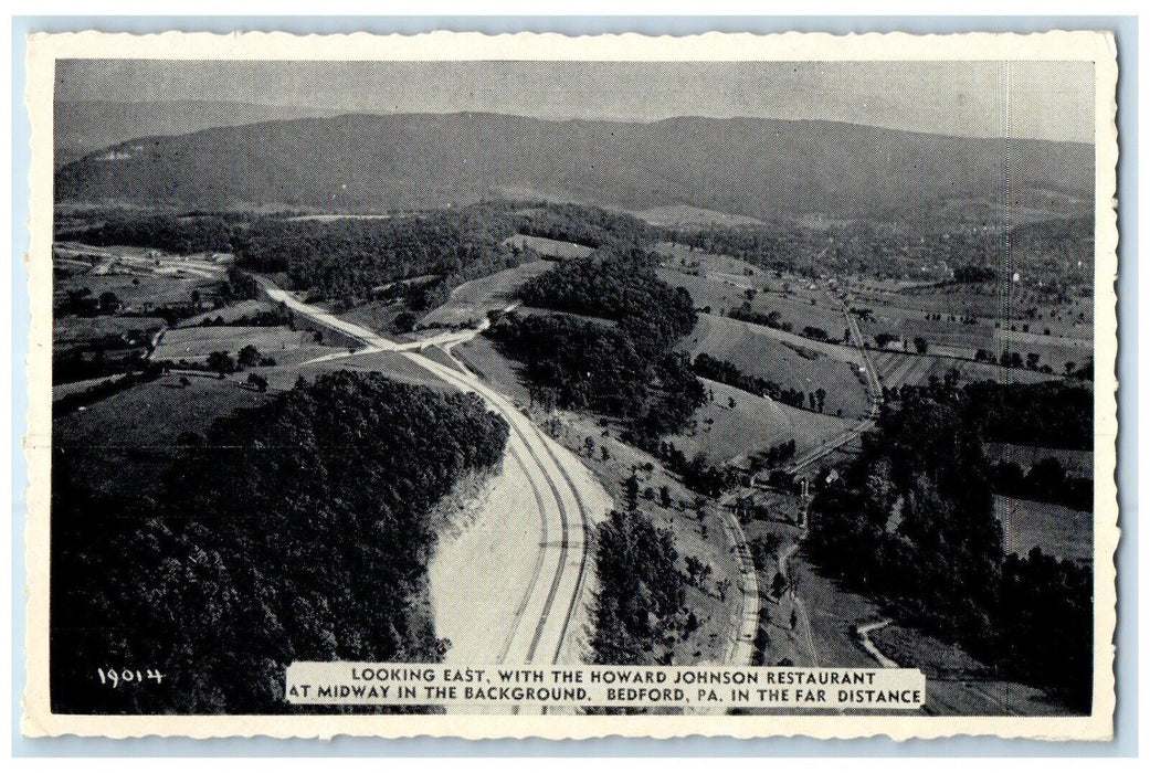 1940 Aerial View Looking East Howard Johnson Restaurant Pennsylvania PA Postcard