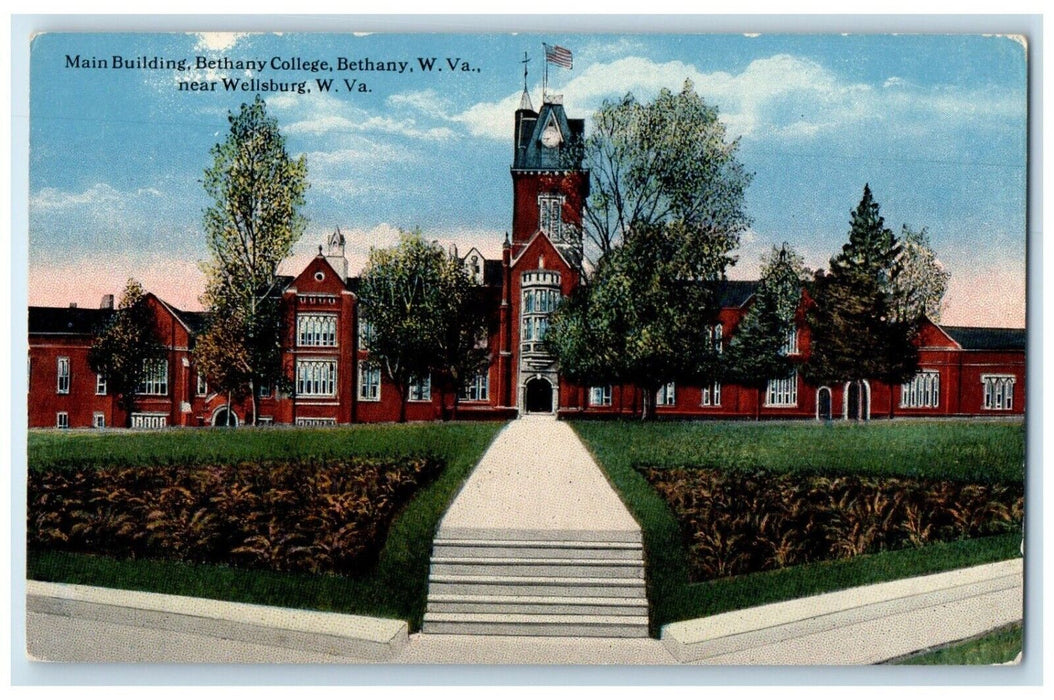 c1910 Main Building Bethany College Wellsburg Bethany West Virginia WV Postcard