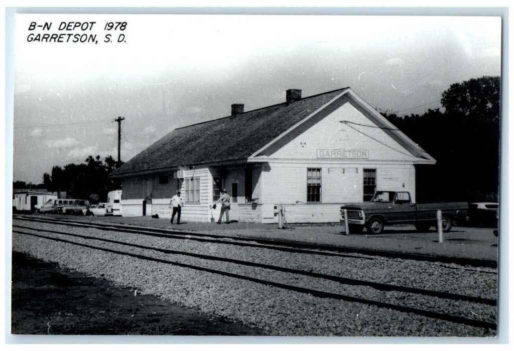 c1960 B-N Depot Garretson South Dakota Train Depot Station RPPC Photo Postcard