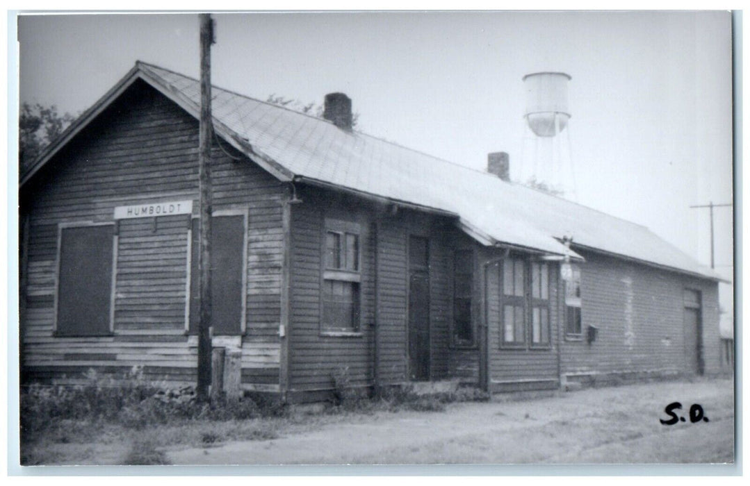 c1960's Humboldt South Dakota SD Vintage Train Depot Station RPPC Photo Postcard