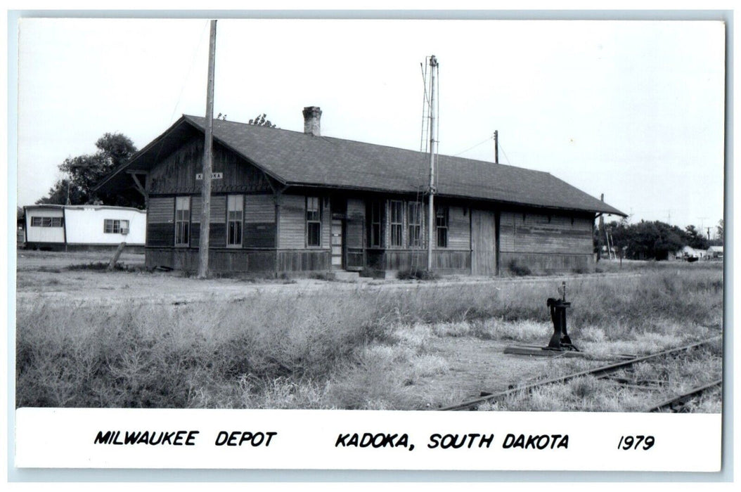 c1979 Milwaukee Kadoka South Dakota SD Train Depot Station RPPC Photo Postcard