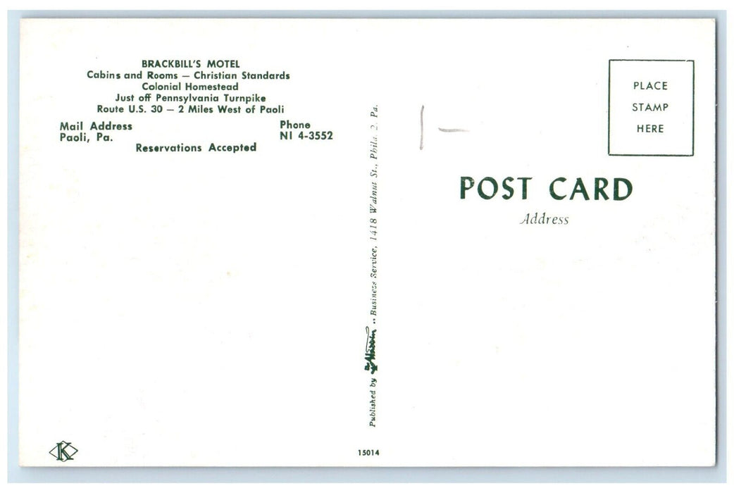 1960 Multi-View Exterior Brackbill Motel Building Paoli Pennsylvania PA Postcard