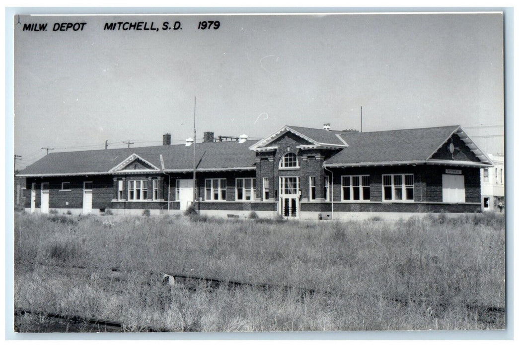 c1979 MILW Depot Mitchell South Dakota Train Depot Station RPPC Photo Postcard