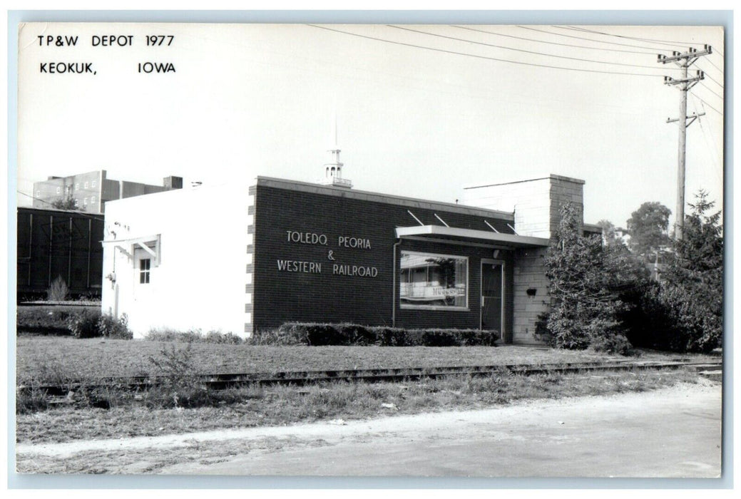 c1977 TP&W Depot Keokuk South Dakota SD Train Depot Station RPPC Photo Postcard