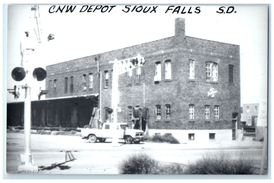 c1960 CNW Depot Sioux Falls South Dakota Train Depot Station RPPC Photo Postcard