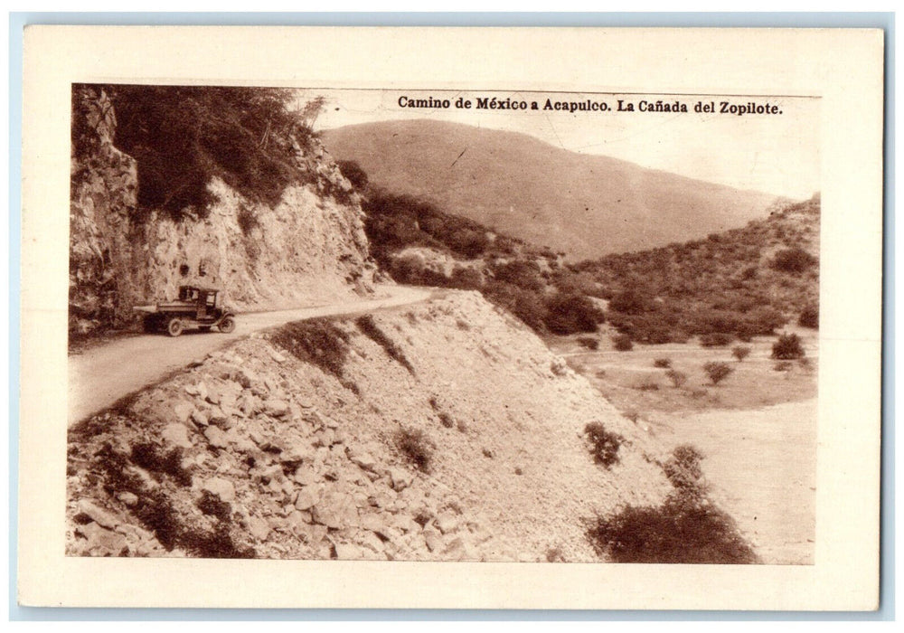 1930 Mexico Road Acapulco Canada Del Zopilote Mexico Antique Postcard