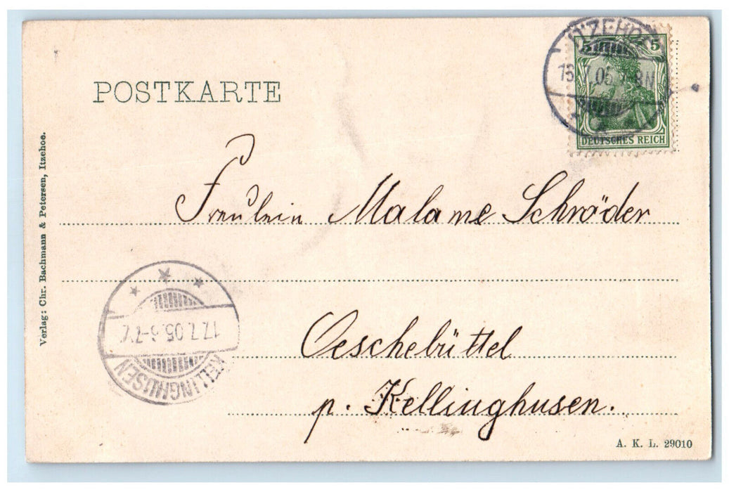 1905 Breitenburg Castle Itzehoe Schleswig-Holstein Germany Posted Postcard