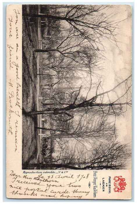 1908 Small Orchard Van Volxem Royal Park of Laeken Brussels Belgium Postcard