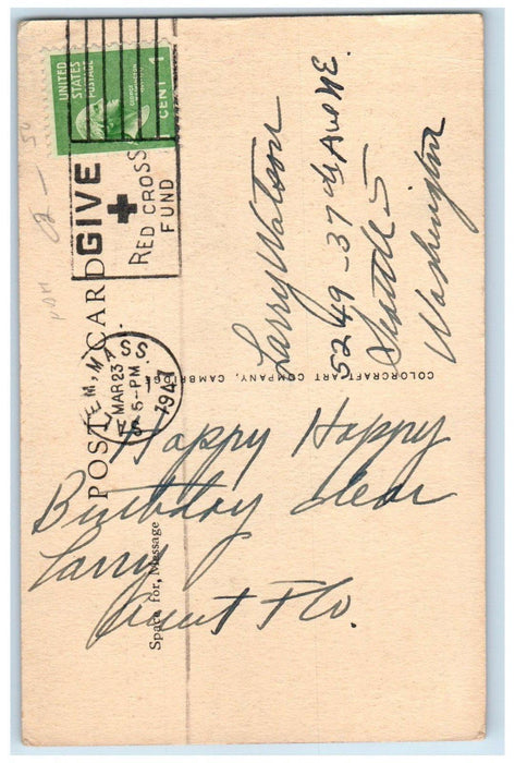 1947 Governor Winthrop Arrived In Salem Harbor Arbella Massachusetts MA Postcard