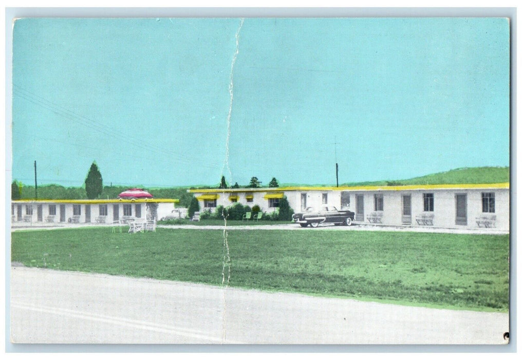 c1950's Ban Nel Motel Roadside Car Gettysburg Pennsylvania PA Vintage Postcard