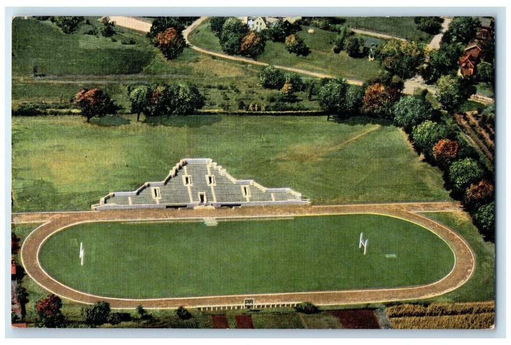 c1950's Bird's Eye View Stadium Of Beloit College Beloit Wisconsin WI Postcard