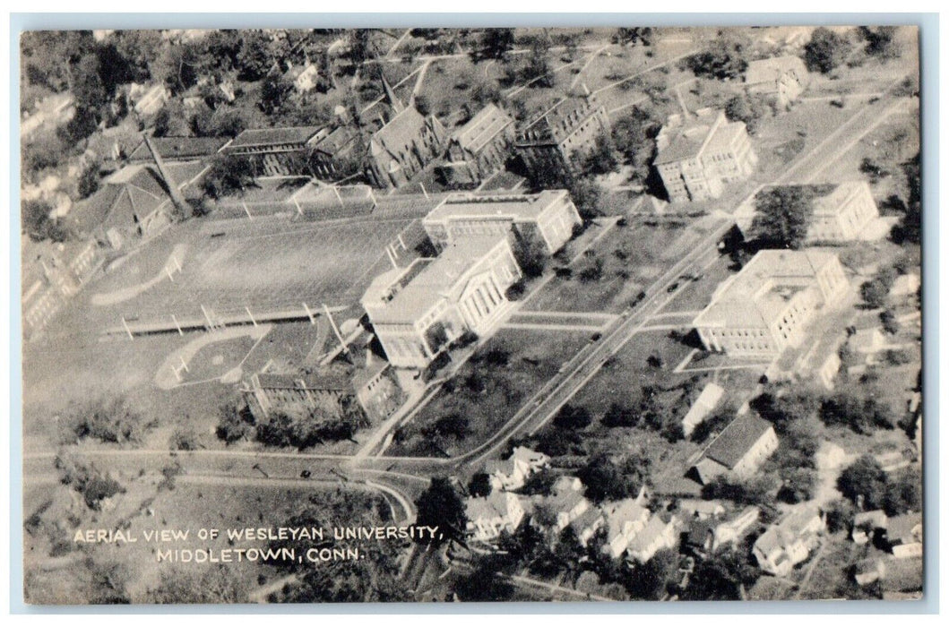 Aerial View Of Wesleyan University Middletown Connecticut CT Vintage Postcard
