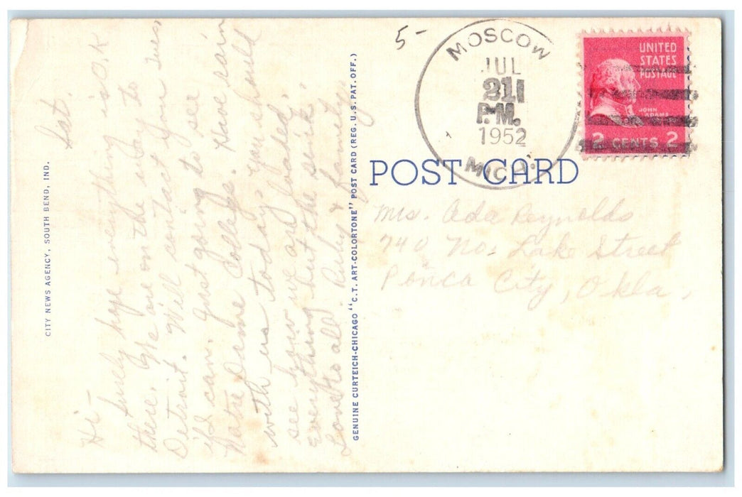 Aerial View Of Notre Dame University Notre Dame Indiana IN Vintage Postcard