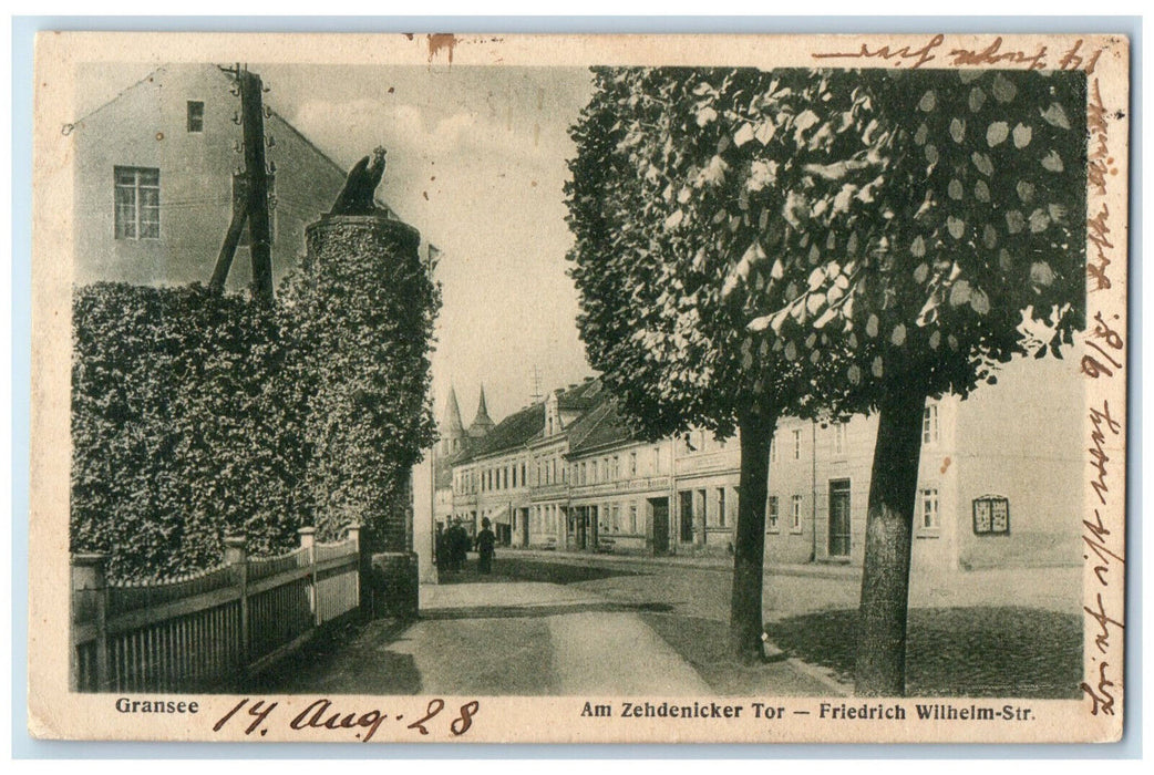 1928 Zehdenicker Friedrich Wilhelm-Sir Gransee Brandenburg Germany Postcard