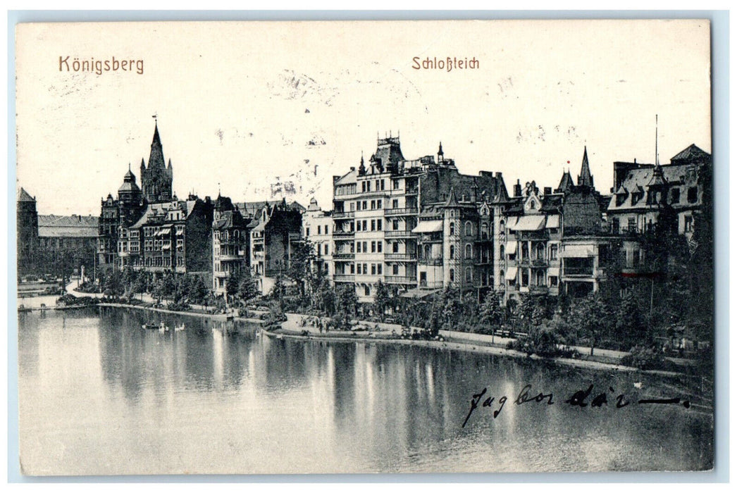 1914 Konigsberg Castle Pond Kaliningrad Russia Posted Antique Postcard