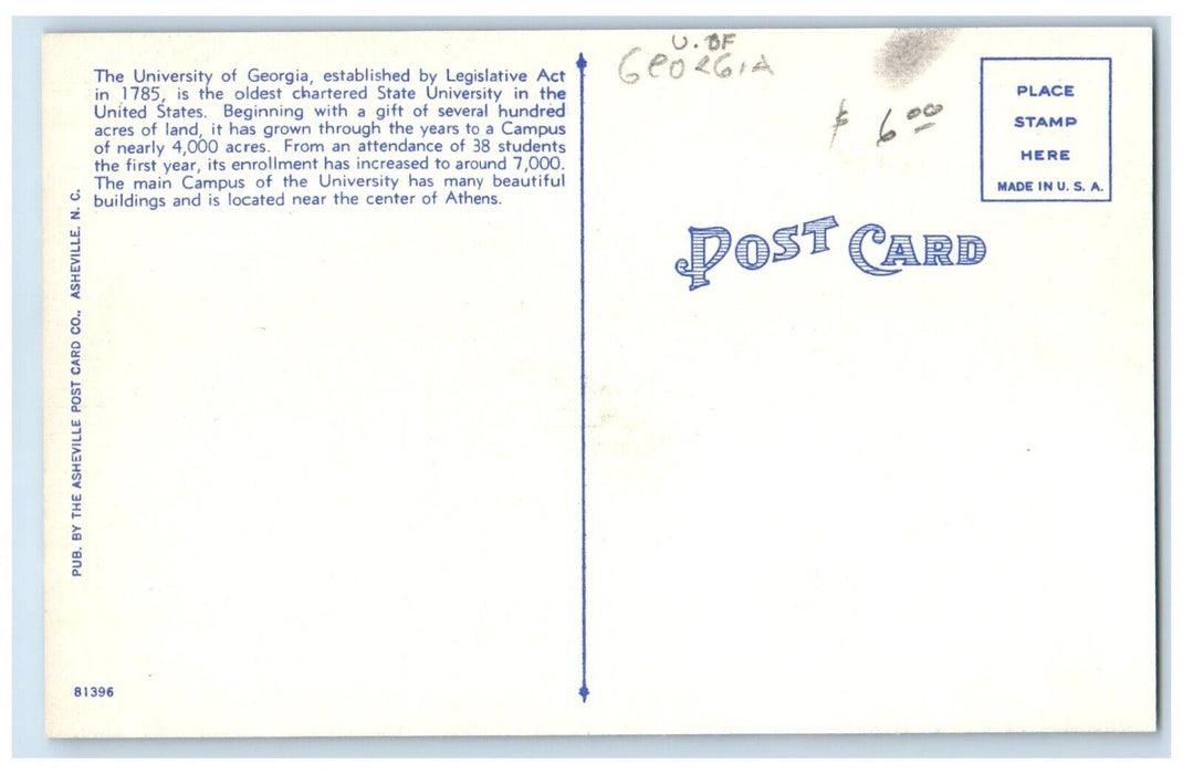 c1940's Aerial View Of Sanford Bull Dog Stadium Athens Georgia GA Postcard