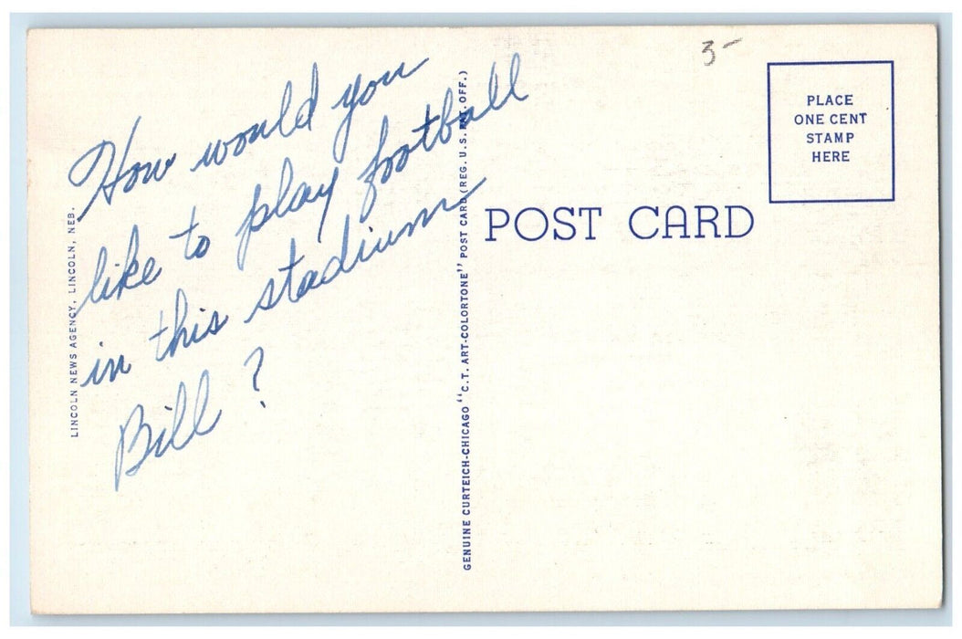 c1930's Stadium And Field House University Of Nebraska Lincoln NE Postcard