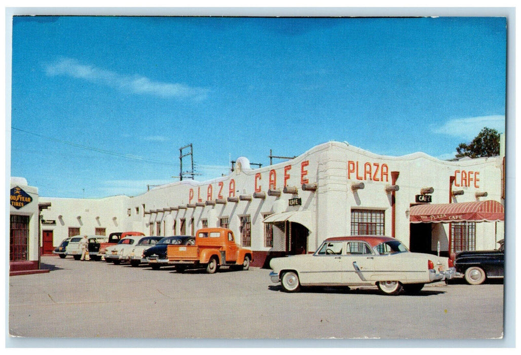 c1950's Station and Bar The Plaza Cafe Alamogordo New Mexico NM Postcard