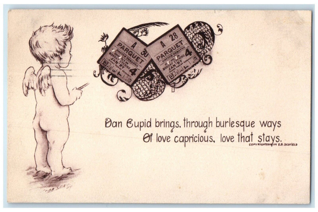 1909 Valentine Cupid Angel Bare Butt Scofield Minneapolis Minnesota MN Postcard